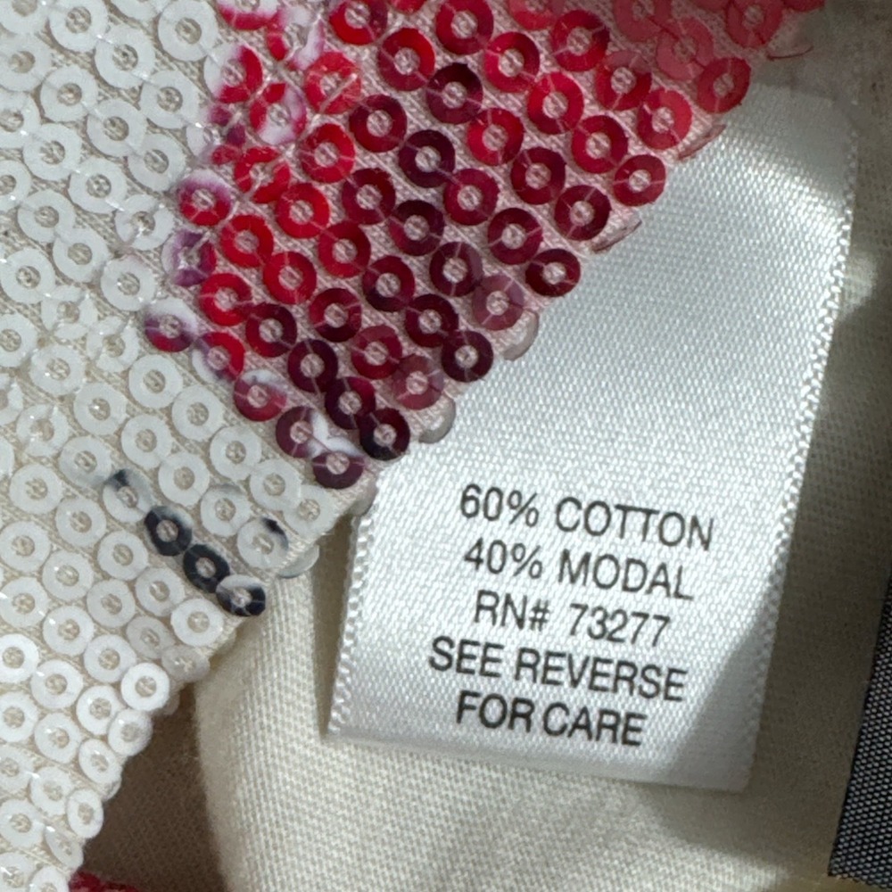 Dana Buchman Floral Sequin Tank Top Sleeveless Blouse Ivory Red Gray Medium EUC - Picture 5 of 8